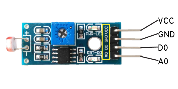 Arduino Light Sensor Pins