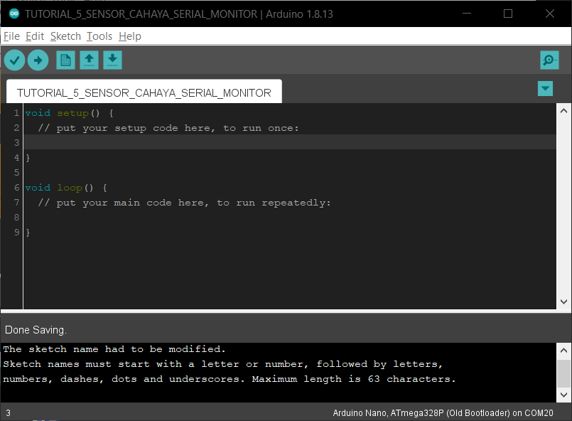 Arduino IDE Sketch Program