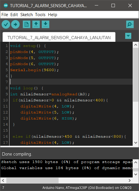 Arduino IDE Sketch Program